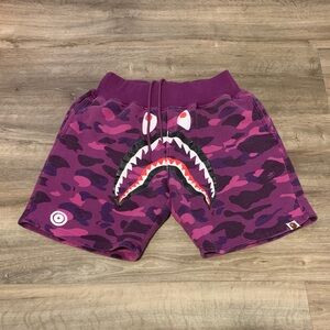 Bape Purple Camouflage Shark Shorts